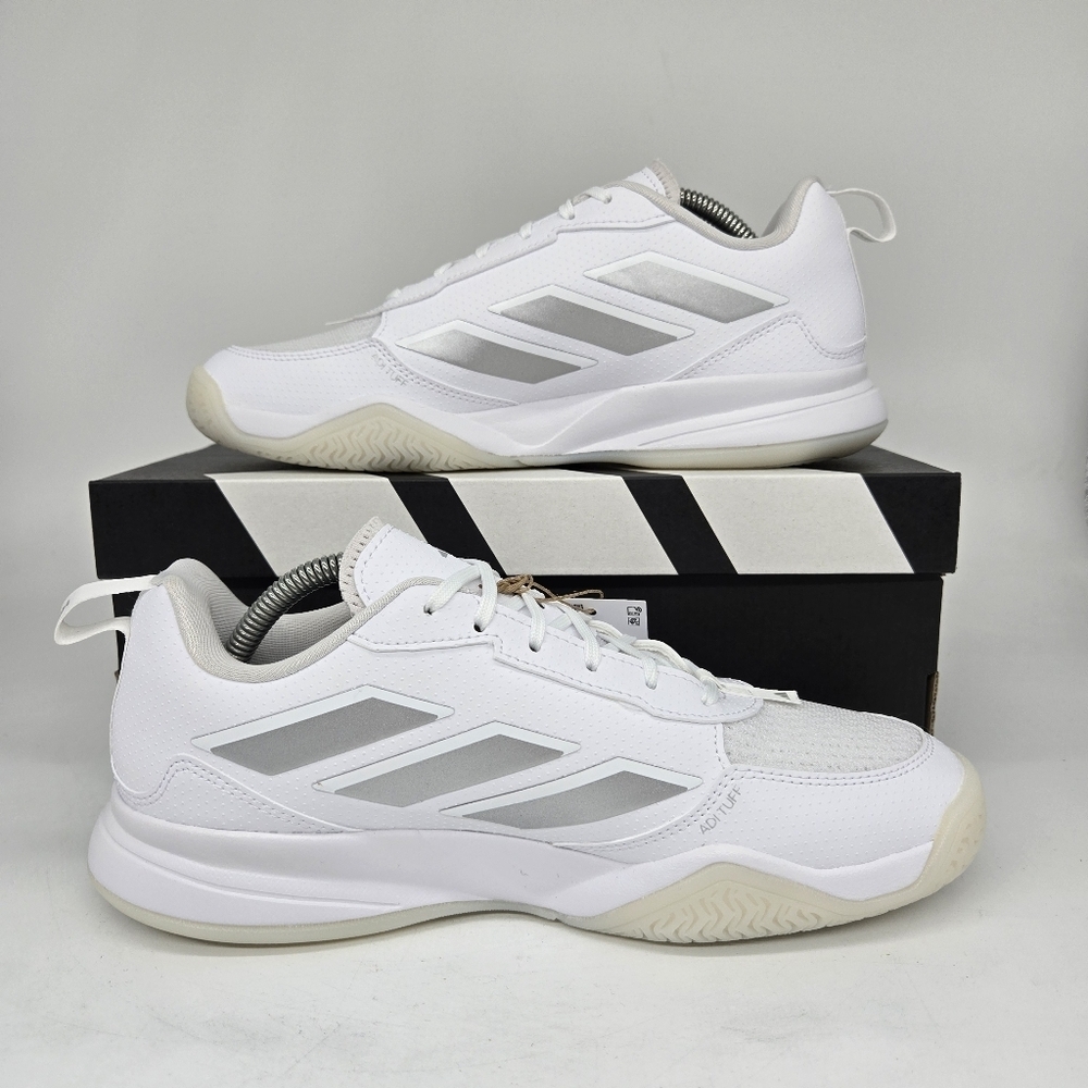 Adidas Women's Tennis Shoes Avaflash Low 'White Silver Metallic' Size 7 - Picture 6 of 8